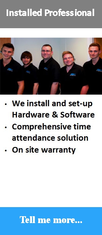 Professionally installed and supported comprehensive time attendance software solution